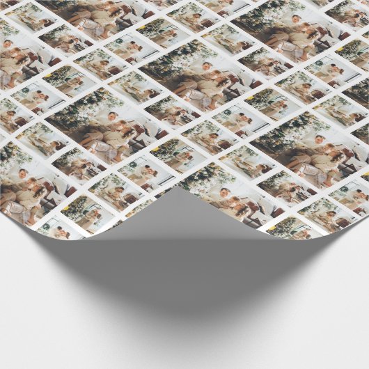 Moderne 6 FotoCollage | Weihnachtsfeiertag Geschenkpapier (Ecke)