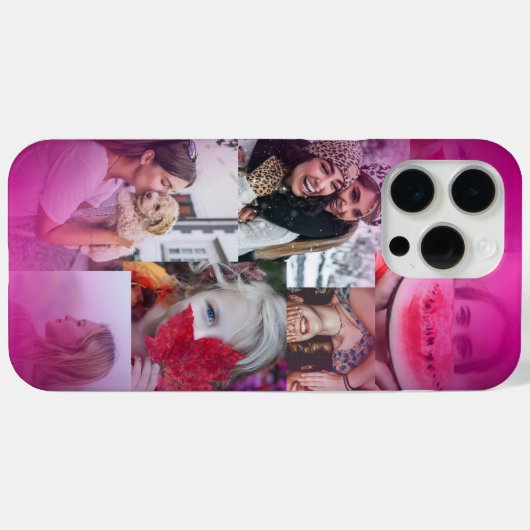 Moderne 6 Fotolage Hot Pink Gradient Case-Mate iPhone Hülle (Rückseite (Horizontal))