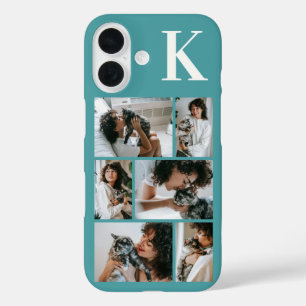 Moderne 6 Haustier-Foto Türkis iPhone 16 Hülle
