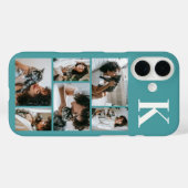 Moderne 6 Haustier-Foto Türkis Case-Mate iPhone Hülle (Rückseite (Horizontal))