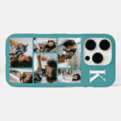 Moderne 6 Haustier-Foto Türkis Case-Mate iPhone Hülle (Rückseite (Horizontal))