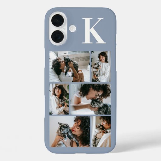 Moderne 6 Tier-Foto Staubblau Case-Mate iPhone Hülle (Rückseite)