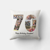 Moderne 70. Nummer Foto Collage Custom Gruß Kissen (Rückseite)