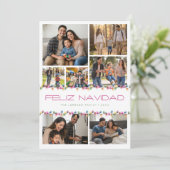 Moderne 7-Foto-Collage Frohe Weihnachten Lichter (Stehend Vorderseite)