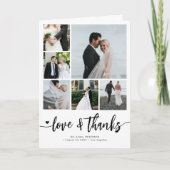 Moderne 7 Foto Collage Liebe und dank Hochzeit Dankeskarte (Vorderseite)