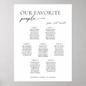 Moderne 7 Tische Begrüßungskarte Poster (Vorne)