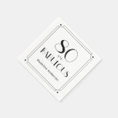 Moderne 80 & Fabulous Schwarz-Weiß-Geburtstag Serviette (Ecke)