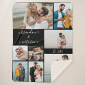 Moderne 8 Foto Collage Elegantes Script Custom Bla Sherpadecke (Vorderseite)