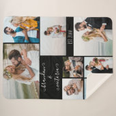 Moderne 8 Foto Collage Elegantes Script Custom Bla Sherpadecke (Vorderseite (Horizontal))