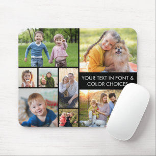 Moderne 8-Foto-Collage Personalisiert Maßgeschneid Mousepad