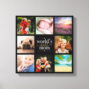 Moderne 8-Foto-Collage Weltbeste Mutter Leinwanddruck