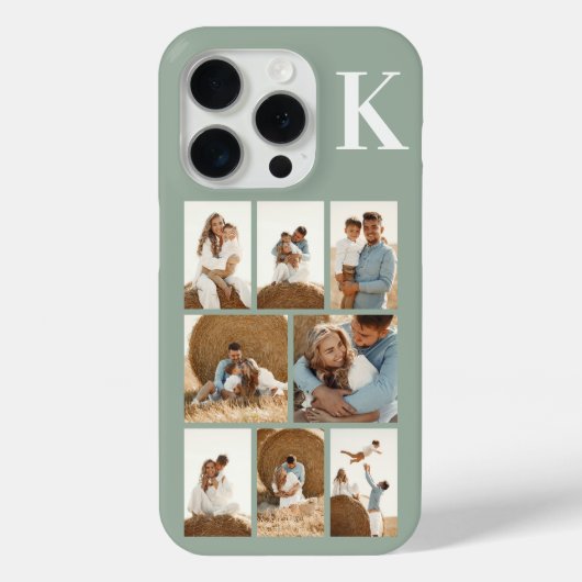 Moderne 8 Foto Sage Grün Case-Mate iPhone Hülle (Rückseite)
