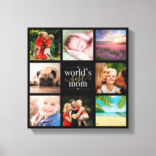 Moderne 8 Fotosammlungen Welten Beste Mama Leinwanddruck (Vorderseite)