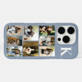 Moderne 8 Haustier-Foto Staubblau Case-Mate iPhone Hülle (Rückseite (Horizontal))