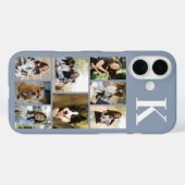 Moderne 8 Haustier Foto Staubblau Case-Mate iPhone Hülle (Rückseite (Horizontal))