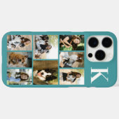 Moderne 8 Haustier-Foto Türkis Case-Mate iPhone Hülle (Rückseite (Horizontal))