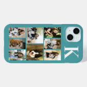 Moderne 8 Haustier-Foto Türkis Case-Mate iPhone Hülle (Rückseite (Horizontal))