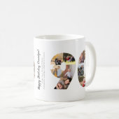 Moderne 90. Nummer Foto Collage Custom Gruß Kaffeetasse (VorderseiteRechts)