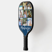 Moderne 9-Bild-Collage Skriptname Benutzerdefinier Pickleball Schläger (Links)