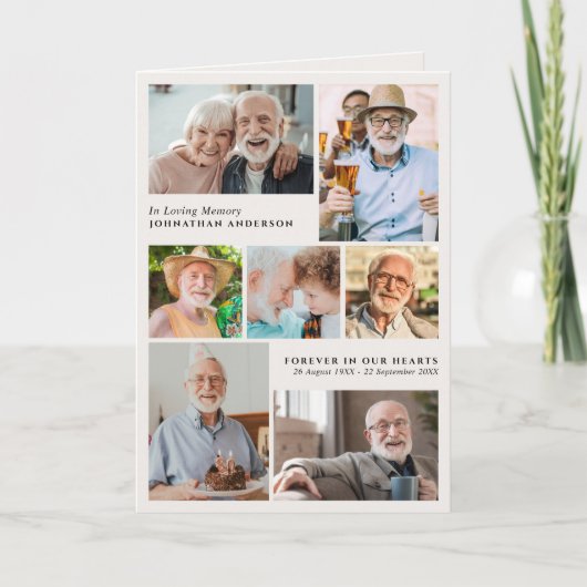 Moderne 9-Foto-Beerdigung in liebenswertem Gedächt Programm (Vorderseite)