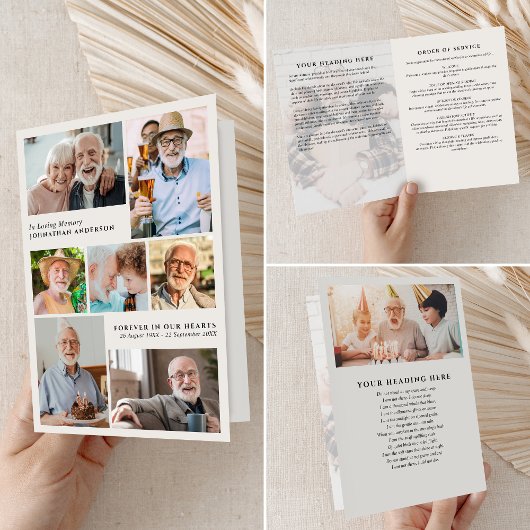 Moderne 9-Foto-Beerdigung in liebenswertem Gedächt Programm