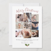 Moderne 9-Foto-Collage Frohe Weihnachten (Vorderseite)