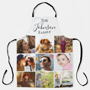 Moderne 9-Foto-Familien-Collage Personalisiert Schürze