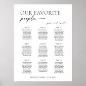 Moderne 9 Tische Begrüßungskarte Poster (Vorne)