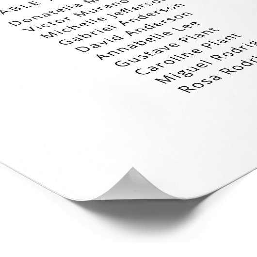 Moderne 9 Tische für Sitzplätze Poster (Ecke)