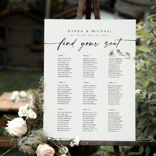 Moderne 9 Tische für Sitzplätze Poster