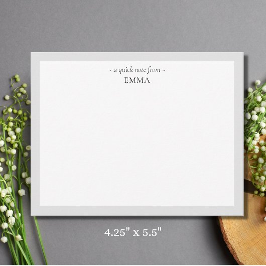 Moderne "A Quick Note From" Note Card Mitteilungskarte