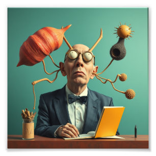 Moderne Abbildung Intelligenter Wissenschaftler In Fotodruck