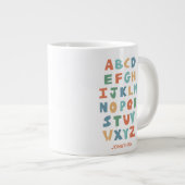 Moderne ABC Alphabet Personalisierte Klassenbriefe Jumbo-Tasse (Vorderseite Rechts)