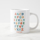 Moderne ABC Alphabet Personalisierte Klassenbriefe Jumbo-Tasse (Rechts)