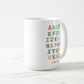 Moderne ABC Alphabet Personalisierte Klassenbriefe Kaffeetasse (VorderseiteRechts)