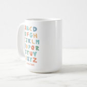 Moderne ABC Alphabet Personalisierte Klassenbriefe Kaffeetasse (Vorderseite Links)