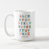 Moderne ABC Alphabet Personalisierte Klassenbriefe Kaffeetasse (Links)