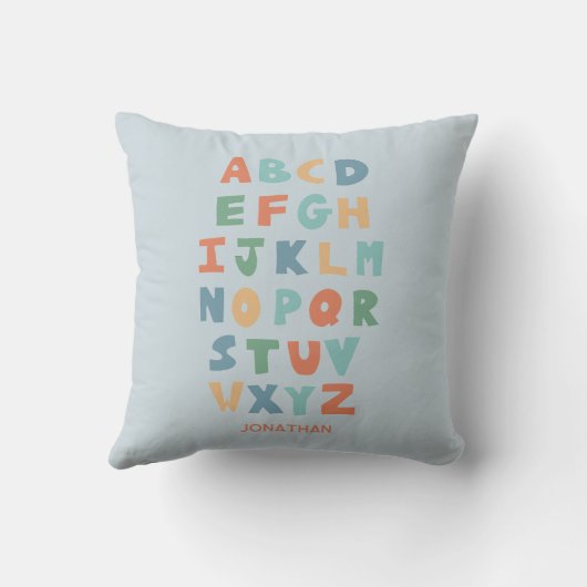 Moderne ABC Alphabet Personalisierte niedliche Kin Kissen (Rückseite)