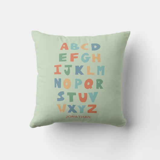 Moderne ABC Alphabet Personalisierte niedliche Kin Kissen (Rückseite)