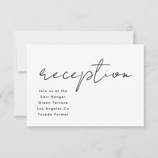 Moderne Abendessen mit Probe Hochzeitsempfang Einladung (Vorderseite)