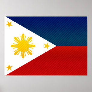 Moderne abgestreifte philippinische Flagge Poster