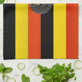 Moderne abgestreifte Ugandanflagge Küchentuch (Gefaltet)