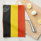 Moderne abgestreifte Ugandanflagge Küchentuch (Viertel Falte)