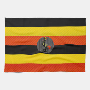 Moderne abgestreifte Ugandanflagge Küchentuch