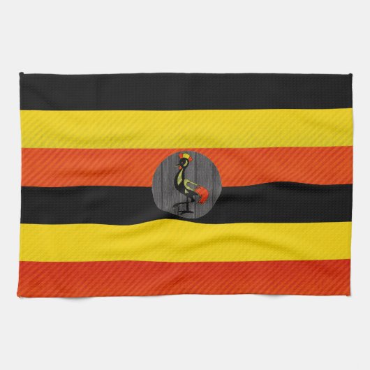 Moderne abgestreifte Ugandanflagge Küchentuch (Horizontal)