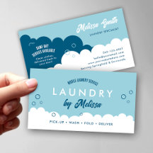 Moderne Abholwäscherei-Service Blau & Weiß