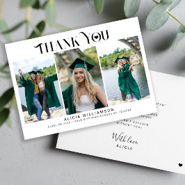 Moderne Abschluss 3 Foto Collage Vielen Dank Karte