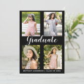 Moderne Abschluss 4 Foto-Ankündigungskarte Ankündigung (Stehend Vorderseite)