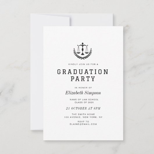 Moderne Abschluss-Ankündigung Dankeskarte (Rückseite)