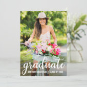 Moderne Abschluss-Ankündigung Foto-Karte Ankündigung (Stehend Vorderseite)